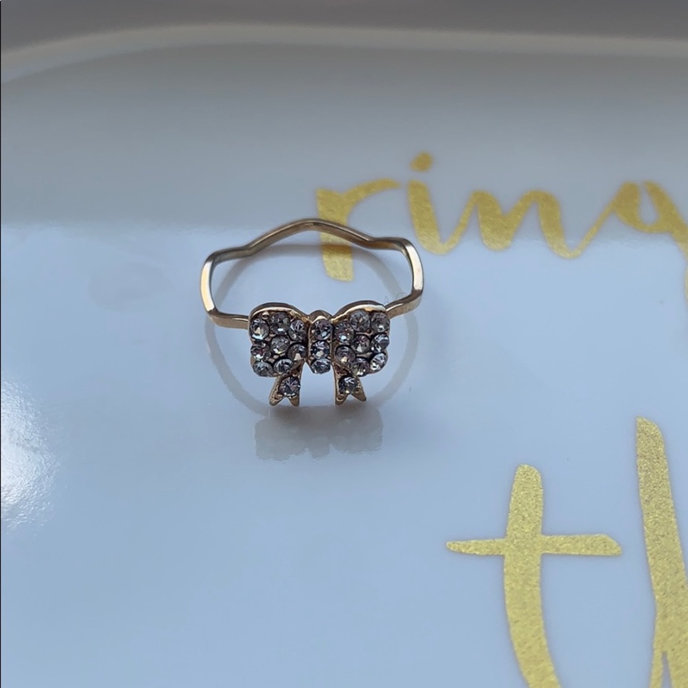 Gold Bow Ribbon Ring